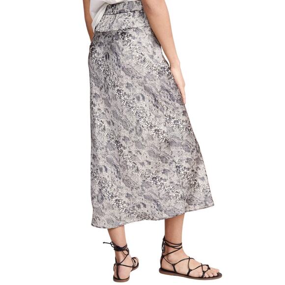 Free People Satin Snake Print Midi Skirt Size 12 - Picture 2 of 8